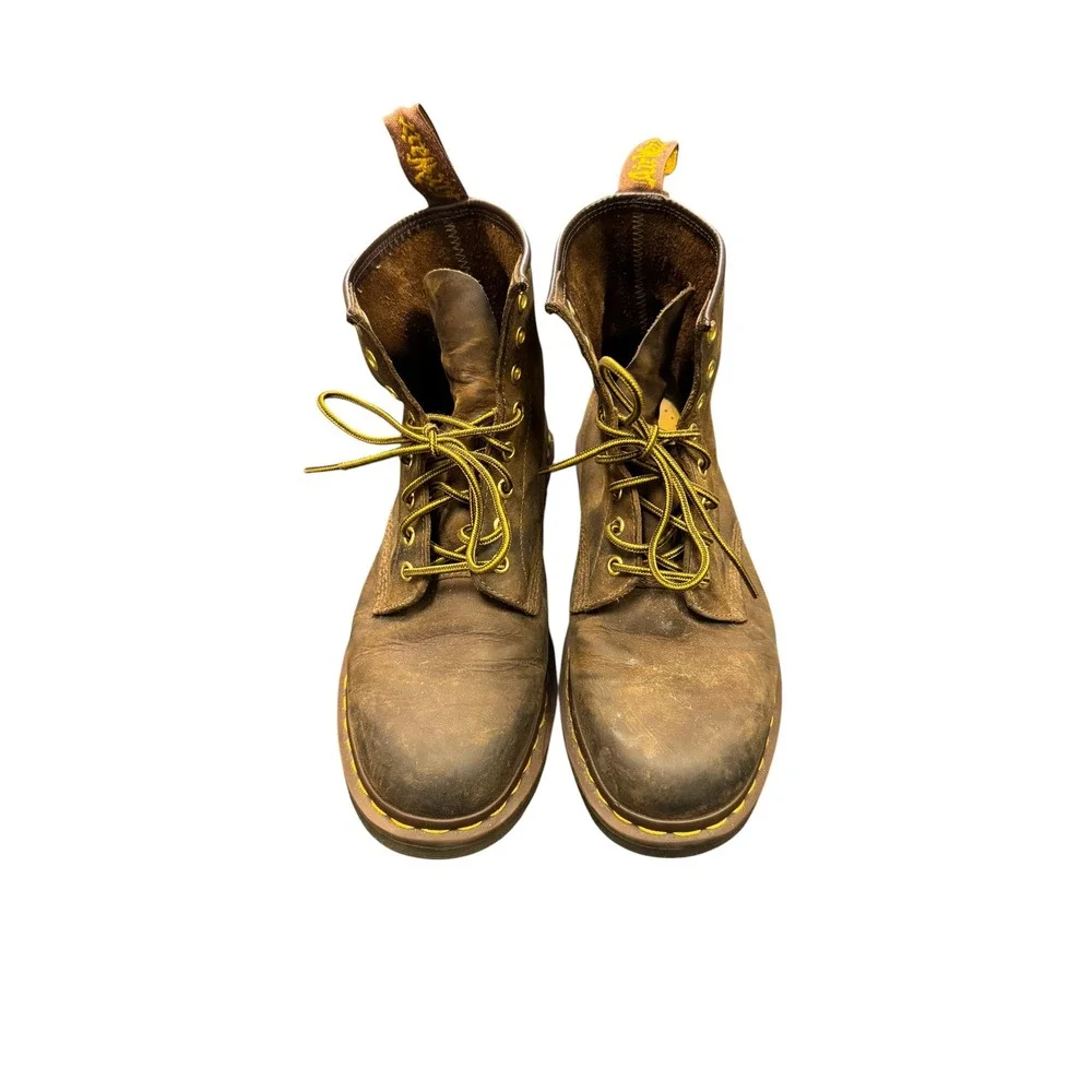Dr. Martens 1460 Boots Mens 9 Brown Good Gaucho Crazy Horse Leather 8-Eye